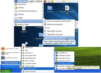 En esta imagen se pueden ver los sitios en que está el programa OO-Impress tanto en el sistema operativo Linux Como Windows.