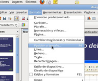 En esta captura se muestran otras más posibilidades de formato.
