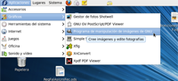 En esta captura se puede ver como abrir El Gimp.