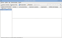 En la captura se muestra la libreta de direcciones donde guardar todas la direcciones de correo electrónico de las personas con que nos relacionamos ademas de otros datos de interés de dichas personas. Este tipo de información la ofrecen los correos tipo web y la libreta de direcciones está al alcance de nuestra mano en cualquier ordenador pero al hacerla con un cliente de correo la lista está en el ordenador en el que esté instalado el programa Thunderbird.