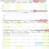 Composición de las diferentes vistas del calendario de Lightning.