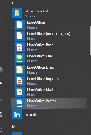 Ilustración Abrir LibreOffice Writer.