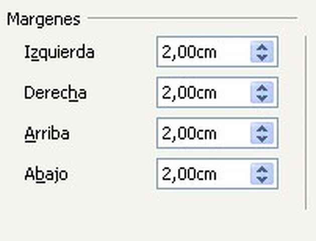 Imagen que muestra los márgenes establecidos para un documento.
