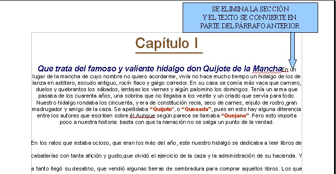 Imagen que muestra la sección a eliminar.