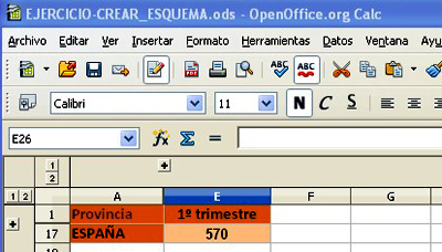 Imagen que muestra la creación del esquema del ejercicio planteado.