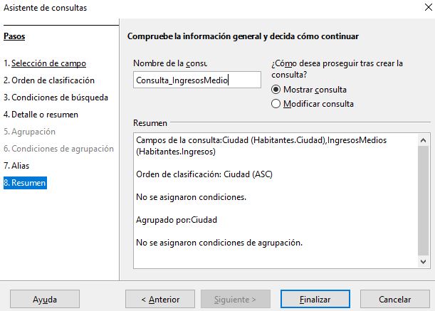 Imagen que muestra la asignación del nombre a la consulta.