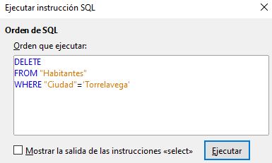 Imagen que muestra la orden de borrado.