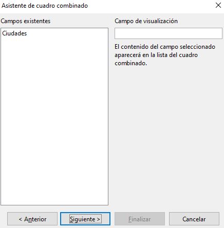 Imagen que muestra la selección de la tabla ciudades.