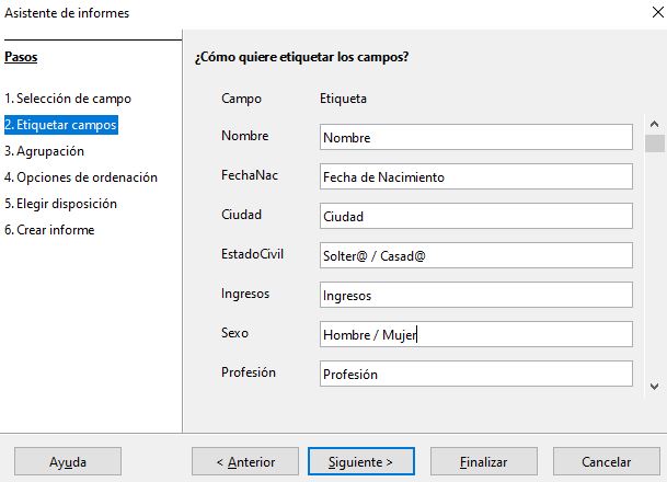Imagen que muestra los nombres que serán asociados a dichos campos.