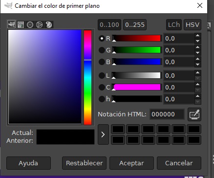 Paleta de colores. Ilustración que muestra la paleta de colores.