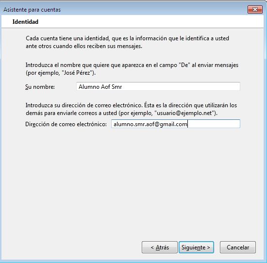Ilustración donde aparece el formulario de la configuración de la cuenta del tipo grupo de noticias.