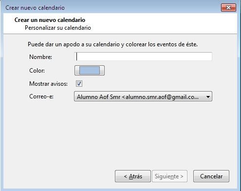 Ilustración donde se muestra el formulario que se debe de completar para definir el uso del calendario.