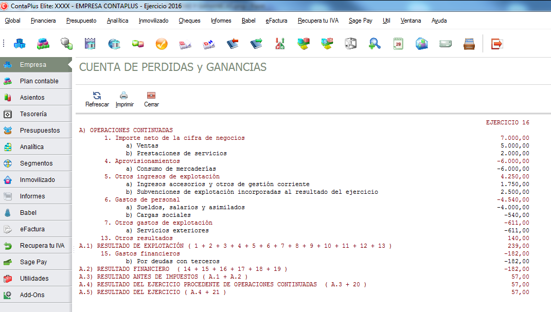Imagen del anagrama del programa de contabilidad, Contaplus, con el nombre de la empresa propietaria del mismo: SAGE