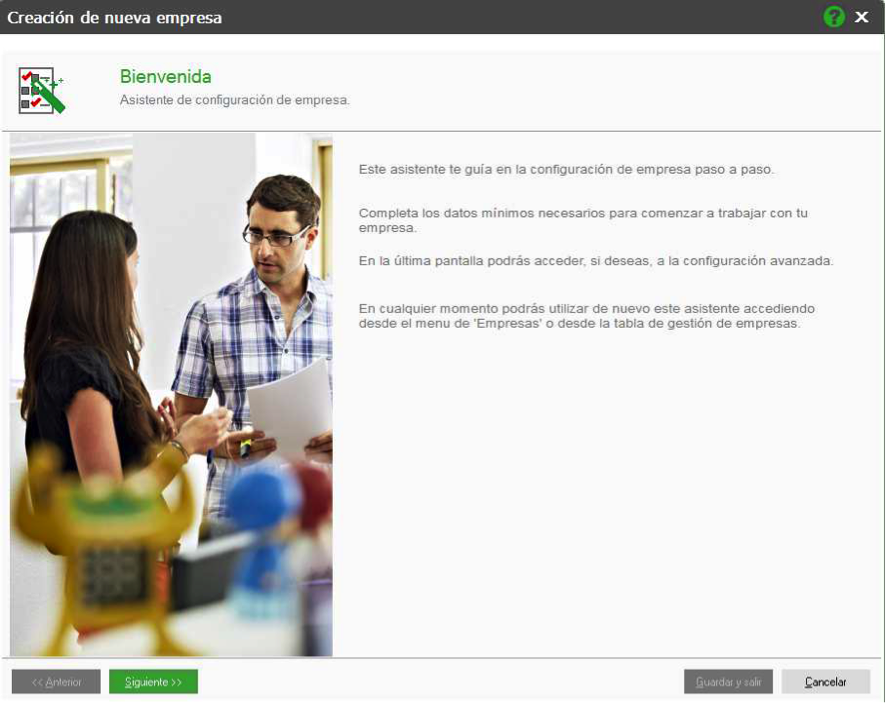 Imagen con campos para rellenar y crear la empresa.