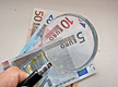 Imagen de varios billetes de 5,10 y 50 euros.