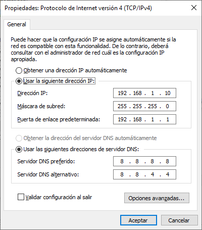 configuración