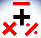 Imagen que muestra los signos de las cuatro operaciones matemáticas básicas.