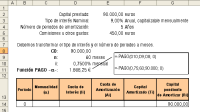 Aplicación de la función PAGO para determinar la cuota mensual.