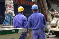 La imagen representa los trabajadores de una empresa de construcción.