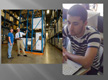 Se ve una composición de dos imágenes. En la imagen de la izquierda se ve un almacén de mercancías donde hay dos hombres, hablando y mirando hacia una de las estanterías. En la imagen de la derecha se ve a Jaime sentado en una silla delante de un ordenador.