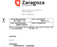 Detalle de una orden de pago de un impuesto local.
