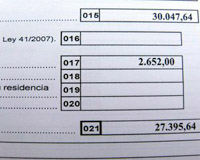 Detalle de una declaración..