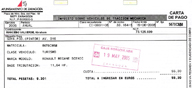 recibo de pago del impuesto de circulación.