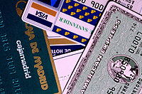 Tarjetas de crédito. Diferentes tarjetas de crédito personalizadas.