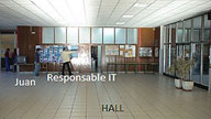 Hall de un instituto de secundaria.