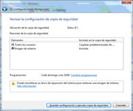 Configuración de copia de seguridad en Windows 7