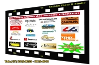 Clientes. Pantalla publicitaria con varias marcas comerciales de empresas multinacionales.