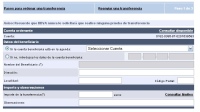 Captura de la pantalla de realización de Transferencias a través de banca on-line de la entidad bancaria BBVA.     