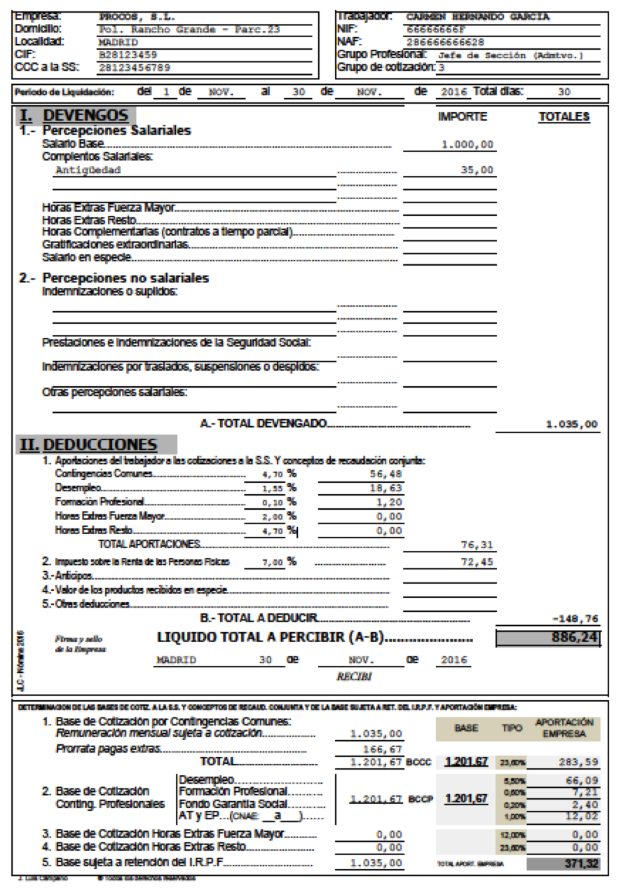 NOMINA Y SS COMPLETOS NOMINA Y SS COMPLETOS