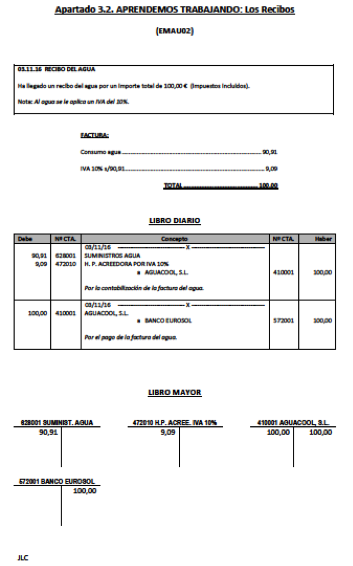 Contabilidad 3. Pantallado del libro diario y mayor de un asiento contable.