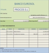 Abono nomina. Pantallazo de la transferencia bancaria para el abono de la nomina de una trabajadora de PROCOS S.L.