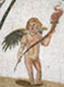 La imagen muestra un mosaico de cupido.