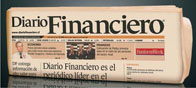 La imagen muestra el periódico “Diario financiero” doblado por la mitad. 