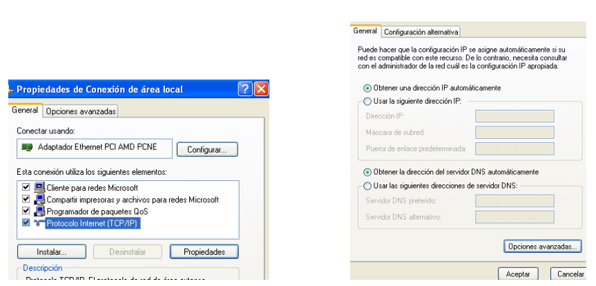 Configuración DHCP cliente en Windows