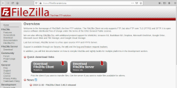 Captura de pantalla de página oficial de FileZilla.