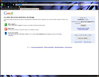 Ventana que muestra la pantalla de entrada al correo Gmail.