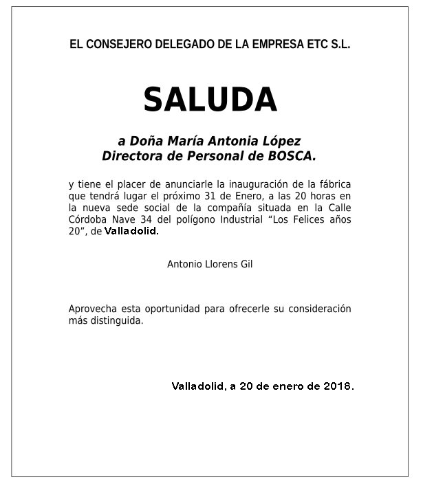 Ejemplo de Saluda.