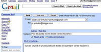 Una pantalla donde aparecen las distintas partes en que se divide el mensaje de correo electrónico.