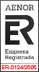 Un rectángulo con  el logotipo de AENOR.