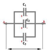 Imagen de la asociación condensadores en serie.