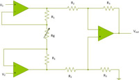 Circuito con amplificador de instrumentación.