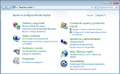 Captura del panel de control de Windows 7.