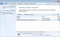 Captura del administrador de programas de Windows 7.