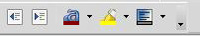 Captura de pantalla de los botones de la barra de herramientas de Writer.