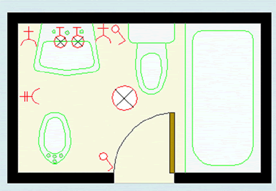 Ilustración 64: Plano de planta del baño-aseo