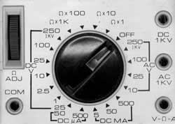 Ilustración 108: Selector de un polímetro analógico